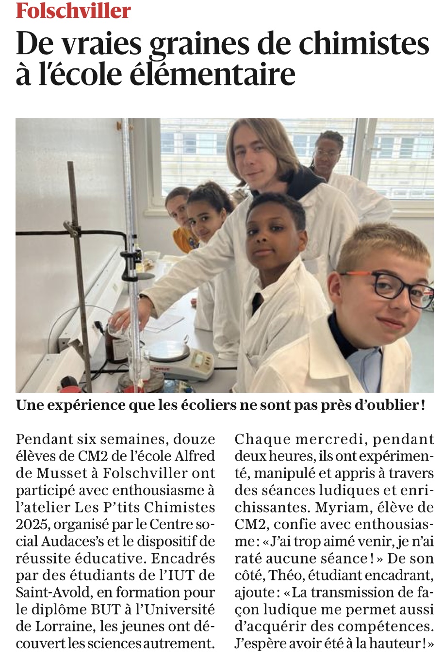 article petits chimistes